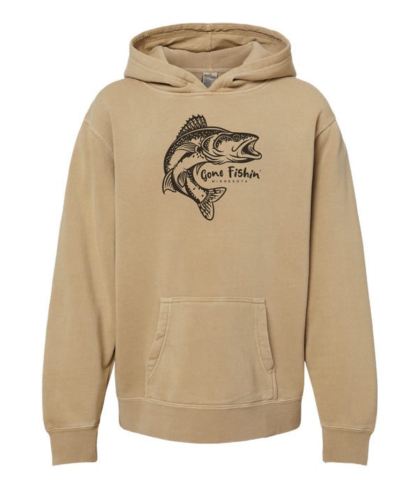 YOUTH "GONE FISHIN" PIGMENT DYED HOODIE